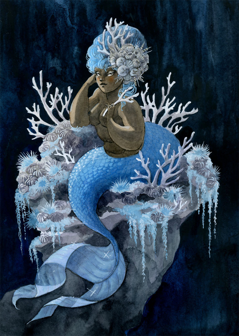 Illustration for article titled Stunning Paintings Of Mermaids Inspired By Real Underwater Life (NSFW)
